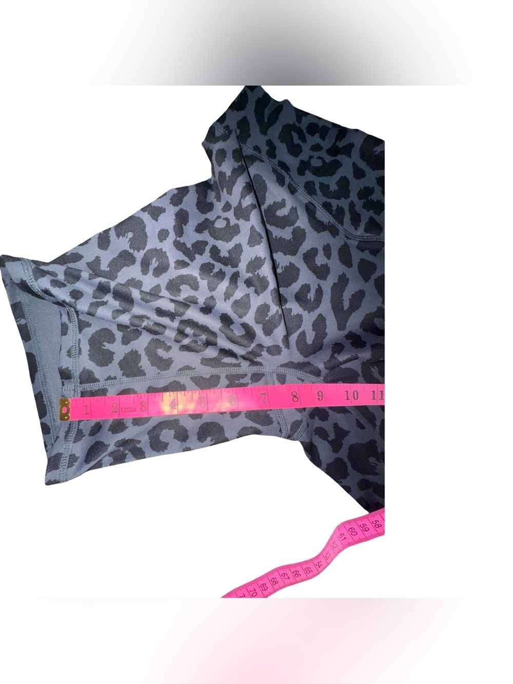 Balance Athletica Gray Leopard Print High-Waist Performance Shorts - Picture 9 of 10